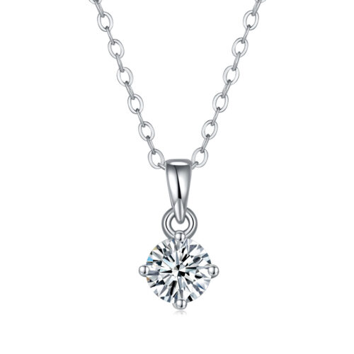 Vòng Cổ Nữ Cao Cấp Đính Kim Cương Moissanite 1 Carat Bạc S925 DCN098