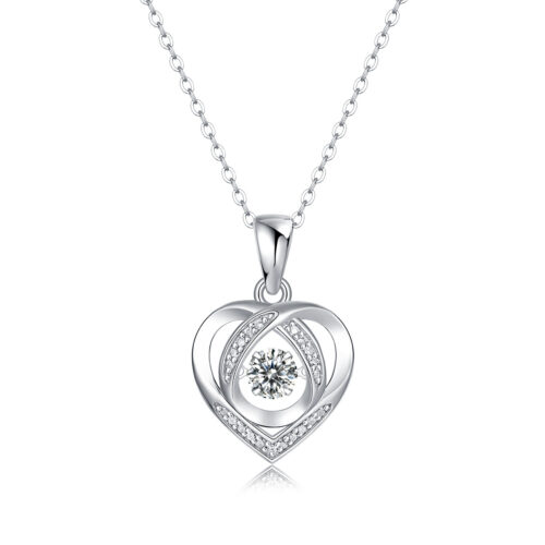 Vòng Cổ Bạn Trong Tim Đính Kim Cương Moissanite 1 Carat Bạc S925 DCN108
