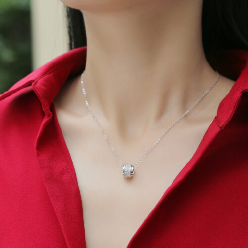 Vòng Cổ Nữ Cá Tính Đính Kim Cương Moissanite Bạc S925 DCN097
