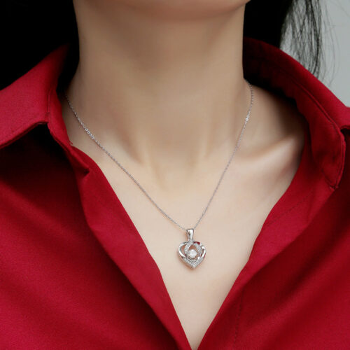 Vòng Cổ Bạn Trong Tim Đính Kim Cương Moissanite 1 Carat Bạc S925 DCN108