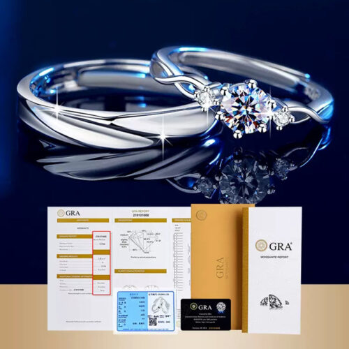 Nhẫn Cặp Đôi Đẹp Đính Kim Cương Moissanite Bạc S925 NHC008 Nhẫn Nữ
