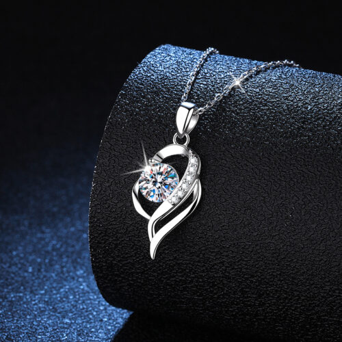 Dây Chuyền Trái Tim Đính Kim Cương Moissanite Bạc S925 DCN040