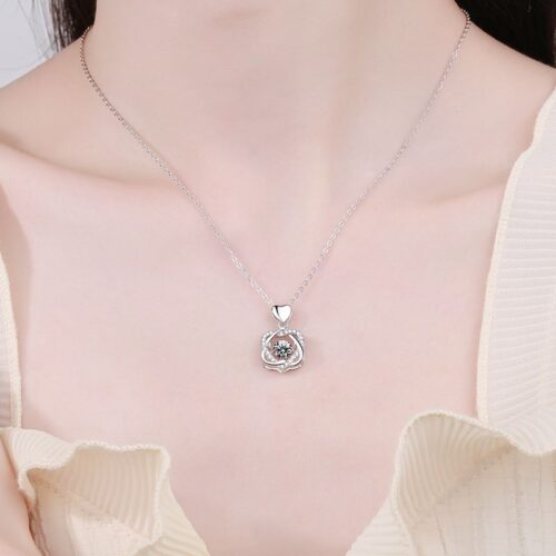 Dây Chuyền Nữ Lấp Lánh Đính Kim Cương Moissanite Bạc S925 DCN043