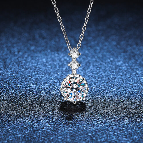 Dây Chuyền Cao Cấp Đính Kim Cương Moissanite 1 Carat Bạc S925 DCN039