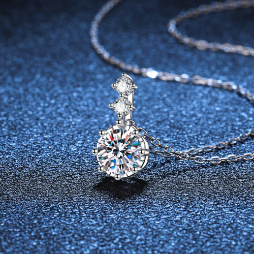 Dây Chuyền Cao Cấp Đính Kim Cương Moissanite 1 Carat Bạc S925 DCN039
