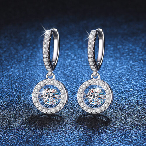 Bông Tai Cao Cấp Đính Kim Cương Moissanite Bạc S925 BTN032
