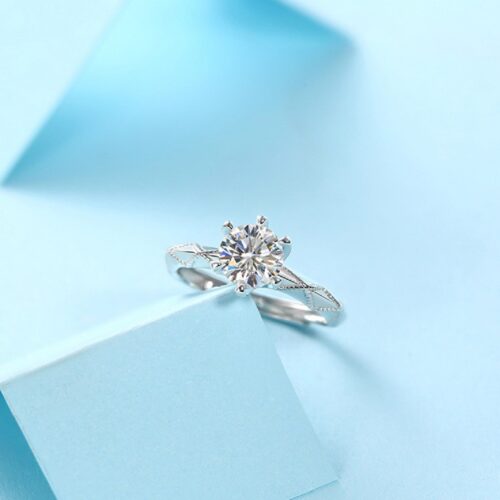 Nhẫn Nguyện Ước Đính Kim Cương Moissanite 1 Carat Bạc S925 NHN076