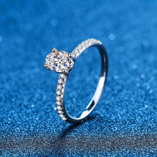 Nhẫn Nữ Sang Trọng Đính Kim Cương Moissanite 1 Carat Bạc S925 NHN041