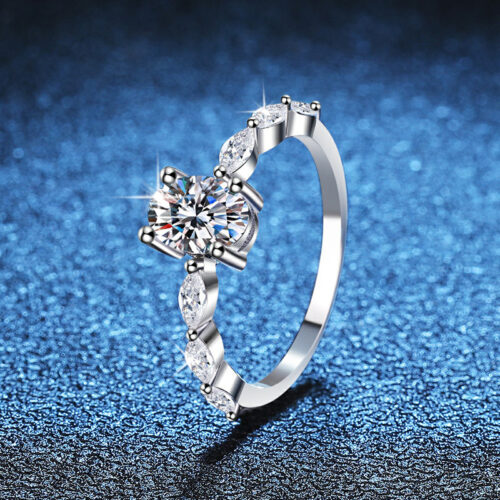 Nhẫn Bạc Nữ Sang Trọng Đính Kim Cương Moissanite 1 Carat S925 NHN049