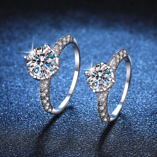 Nhẫn Bạc Nữ Thời Trang Đính Kim Cương Moissanite 3 Carat Bạc S925 NHN059