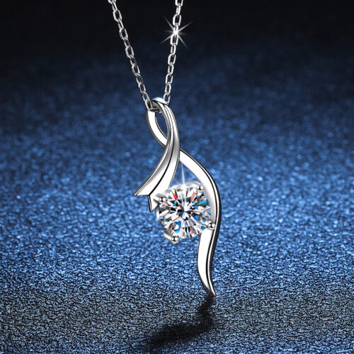 Vòng Cổ Bốn Móng Đính Kim Cương Moissanite 1 Carat Bạc S925 DCN067
