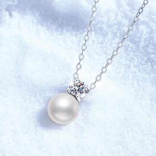 Dây Chuyền Ngọc Trai Đính Kim Cương Moissanite Bạc S925 DCN074