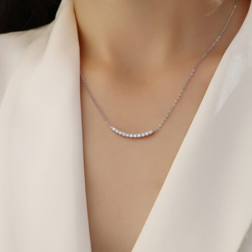 Vòng Cổ Đính Kim Cương Sang Trọng Moissanite Bạc S925 DCN086 N13441