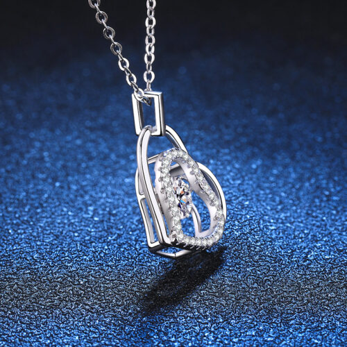 Dây Chuyền Trái Tim Đính Kim Cương Moissanite Bạc S025 DCN063