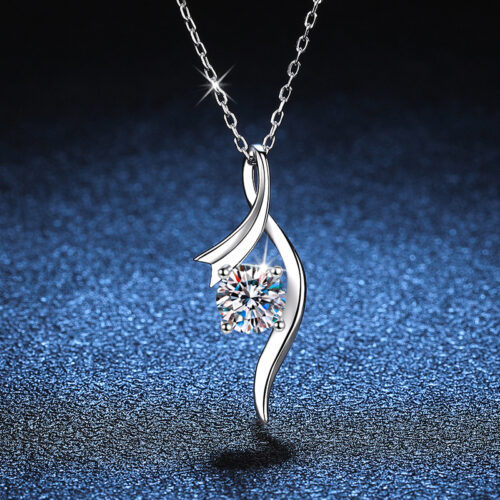 Vòng Cổ Bốn Móng Đính Kim Cương Moissanite 1 Carat Bạc S925 DCN067