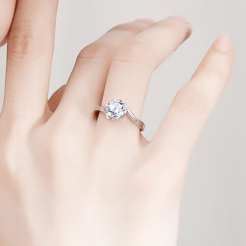 Nhẫn Cặp Đôi Thiên Thần Đính Kim Cương Moissanite Bạc S925 NHC009 Nhẫn Nữ