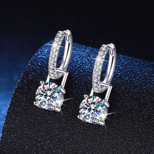 Bông Tai 1 Carat Moissanite Sang Trọng Bạc S925 BTN035
