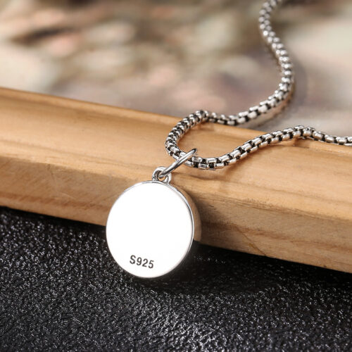 Mặt Dây Chuyền Khắc Ký Tự May Mắn Nam Bạc Thái S925 MDB050