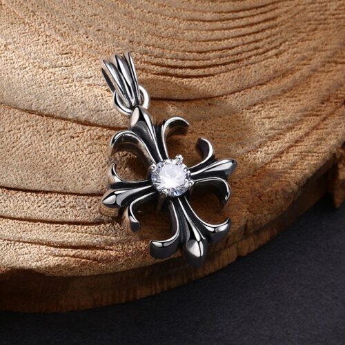 Mặt Dây Chuyền Zircon Chữ Thập Cá Tính Bạc Thái S925 MDB051