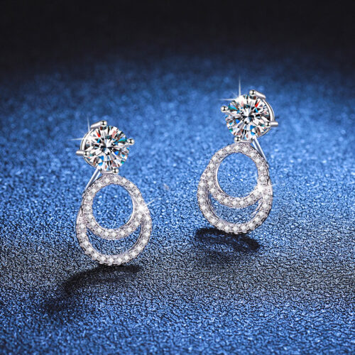Bông Tai Nữ Moissanite Sang Trọng Bạc S925 BTN062