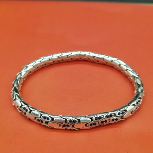 Vòng Tay Bạc Vân Rắn Cá Tính Bạc S925 VDB015