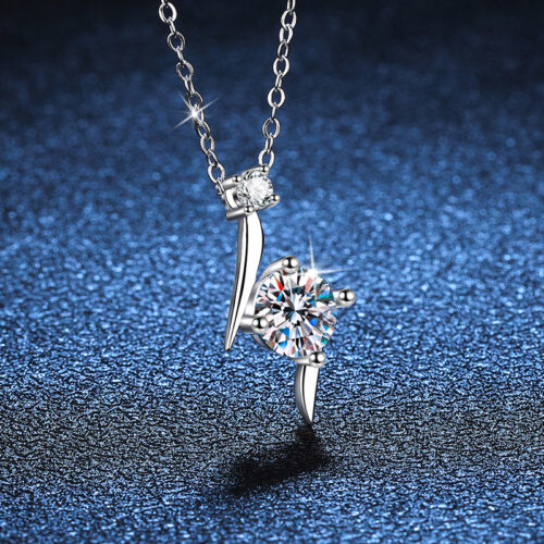 Dây Chuyền Tia Chớp Đính Kim Cương Moissanite 1 Carat Bạc S925 DCN049