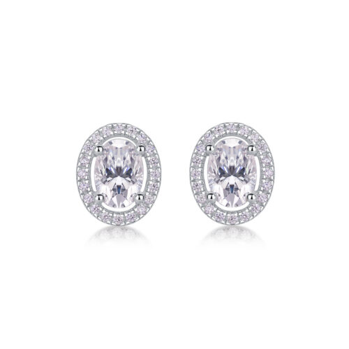 Hoa Tai Nữ Khí Chất Cao Cấp Đính Kim Cương Moissanite Bạc S925 BTN071 E13568