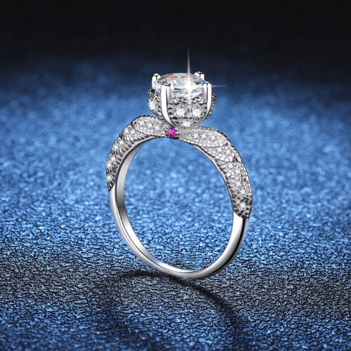 Nhẫn Bạc Nữ Thời Trang Đính Kim Cương Moissanite 3 Carat Bạc S925 NHN059