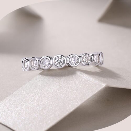 Nhẫn Thiết Kế Độc Đáo Đính Kim Cương Moissanite Bạc S925 NHN077