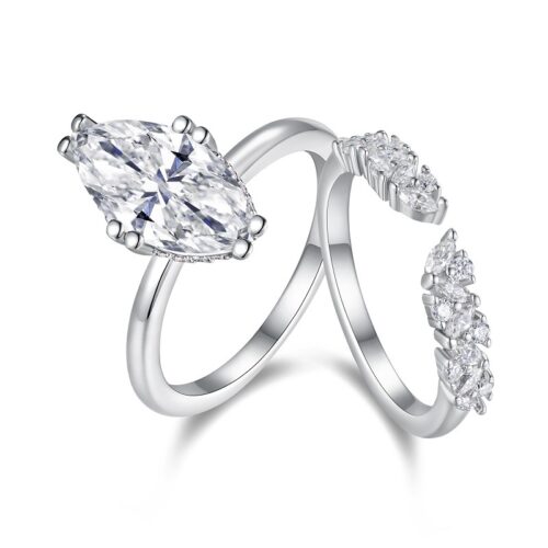 Nhẫn Nữ Cao Cấp Sang Trọng Đính Kim Cương Moissanite Bạc S925 NHN078 R15330