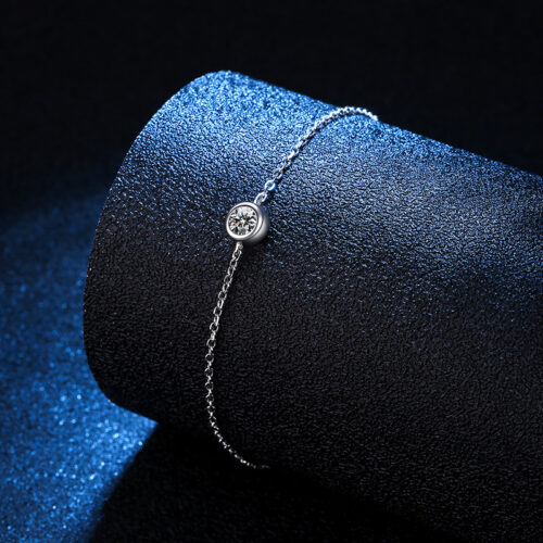 Vòng Tay Bong Bóng May Mắn Đính Kim Cương Moissanite Bạc S925 VDN012