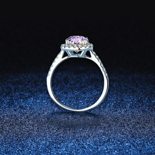 Nhẫn Khí Chất Nữ Đính Kim Cương Moissanite 2 Carat Bạc S925 NHN043