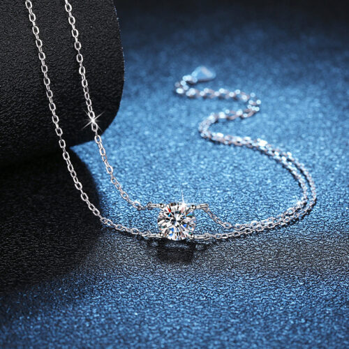 Lắc Tay Hai Lớp Đính Kim Cương Moissanite 1 Carat Bạc S925 VDN021