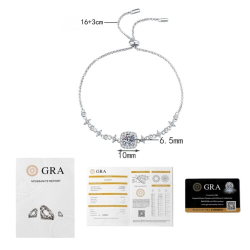 Lắc Chân Ngôi Sao Và Mặt Trăng Đính Kim Cương Moissanite Bạc S925 VDN037