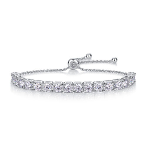 Vòng Tay Nữ Sang Trọng Đính Kim Cương Moissanite Bạc S925 VDN045 4mm