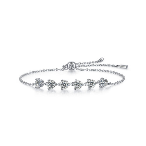 Lắc Chân Nữ Khí Chất Đính Kim Cương Moissanite Bạc S925 VDN046