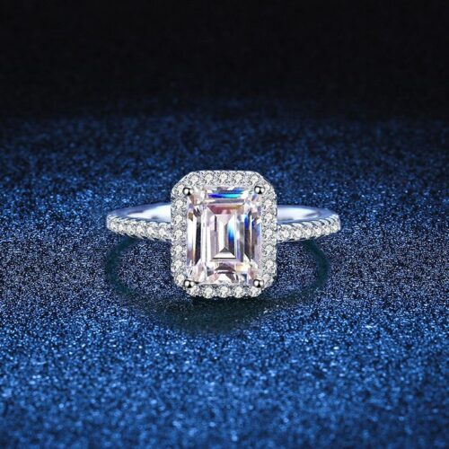 Nhẫn Bạc Đính Đá Lục Bảo Cao Cấp S925 NHN037 1 Carat