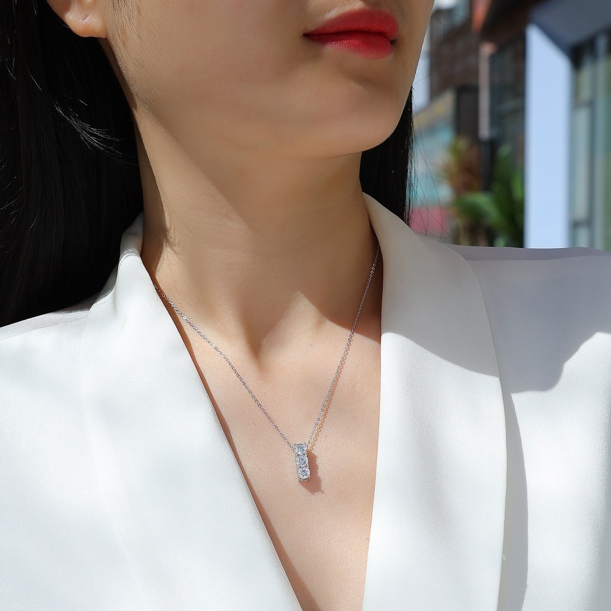vòng cổ bạc kim cương
