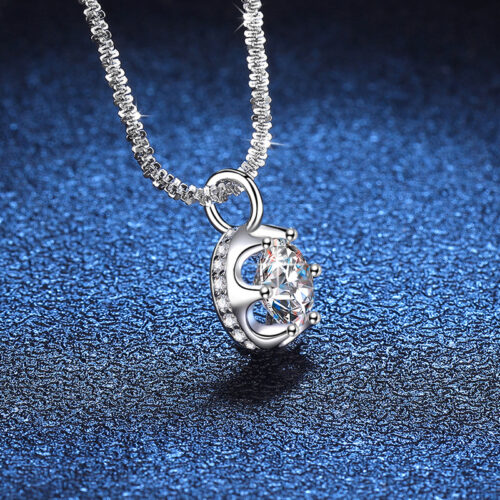 Dây Chuyền Nữ Lấp Lánh Đính Kim Cương Moissanite 2 Carat Bạc S925 DCN028