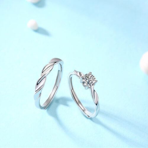 Nhẫn Bạc Song Đôi Đính Kim Cương Moissanite Bạc S925 NHC021 Nhẫn Nữ
