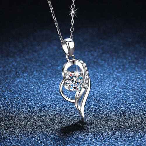 Dây Chuyền Trái Tim Đính Kim Cương Moissanite Bạc S925 DCN040