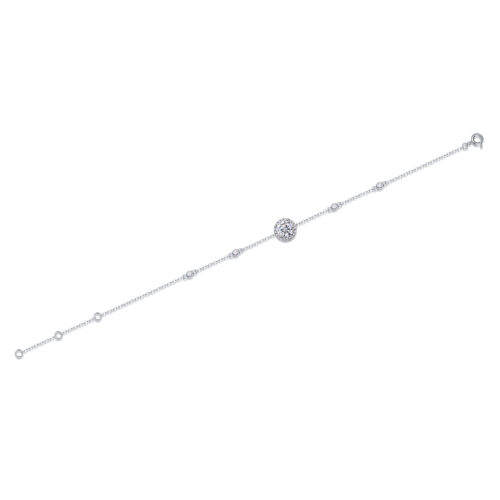 Lắc Tay Nữ Khí Chất Đính Kim Cương Moissanite Bạc S926 VDN049