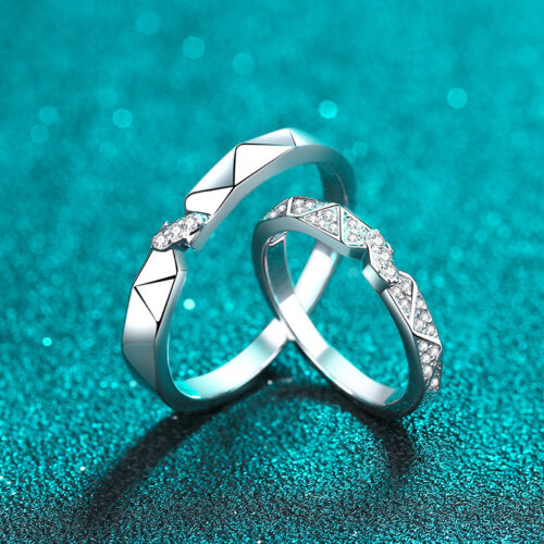 Nhẫn Đôi Trẻ Trung Đính Kim Cương Moissanite Bạc S925 NHC004 Nhẫn Nữ