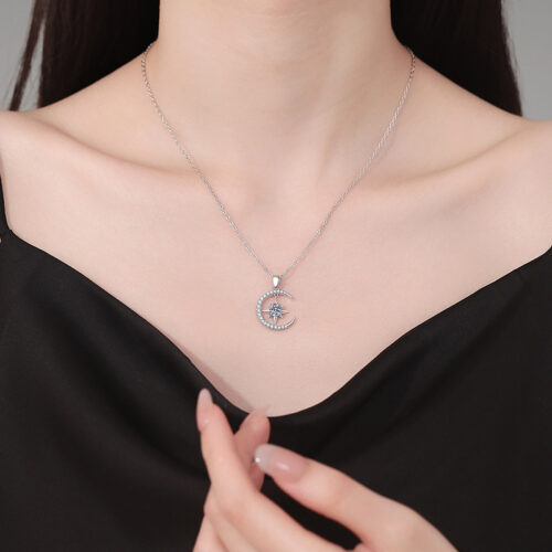Dây Chuyền Ngôi Sao Đính Kim Cương Moissanite Bạc S925 DCN076