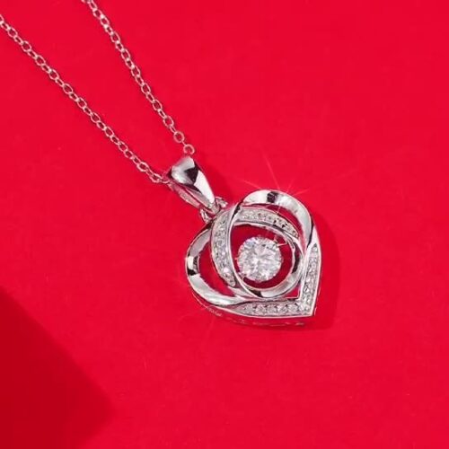 Vòng Cổ Bạn Trong Tim Đính Kim Cương Moissanite 1 Carat Bạc S925 DCN108