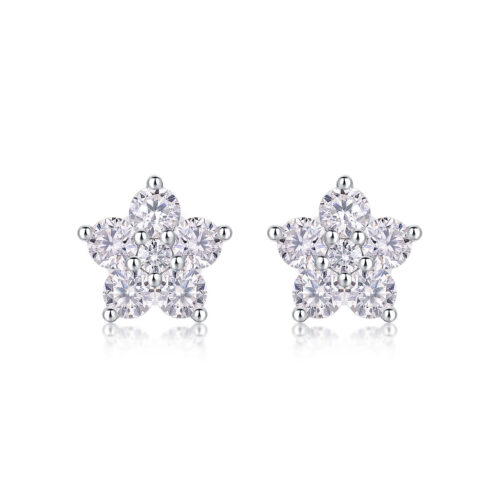 Hoa Tai Nữ Khí Chất Cao Cấp Đính Kim Cương Moissanite Bạc S925 BTN071 E13568