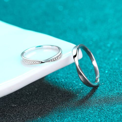 Nhẫn Đôi Đính Kim Cương Moissanite Bạc S925 NHC001 Nhẫn Nữ