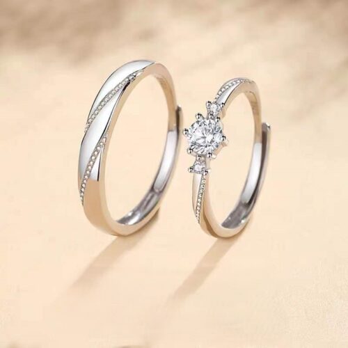 Nhẫn Đôi Lãng Mạn Đính Đá Quý Bạc S925 NHC017 Nhẫn Nữ
