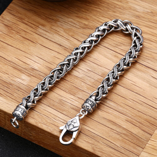 Vòng Tay Nam Dệt Xoắn Thời Trang Bạc Thái S925 VDB026