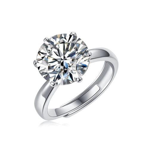 Nhẫn Nữ Cao Cấp Đính Kim Cương Moissanite Carat Bạc S925 NHN067 Nhẫn Sáu Chấu 5ct 11.0mm